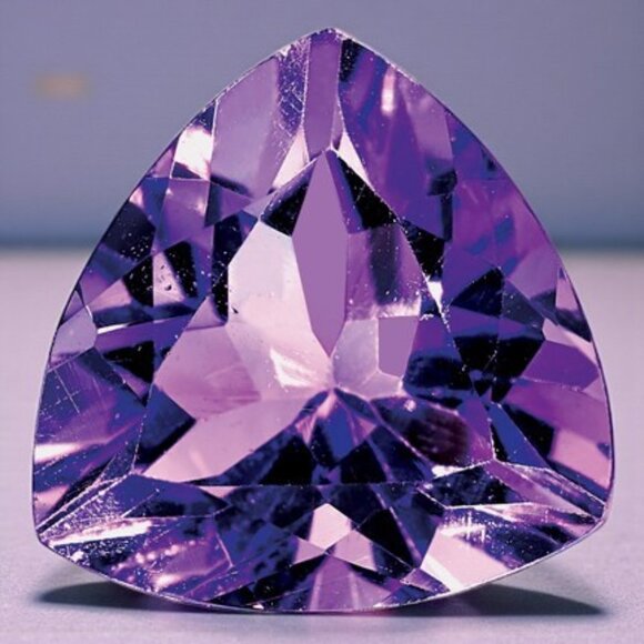 6 x 6 mm Trillion Amethyst Gemstone - Live Show Listing - Picture 1 of 1
